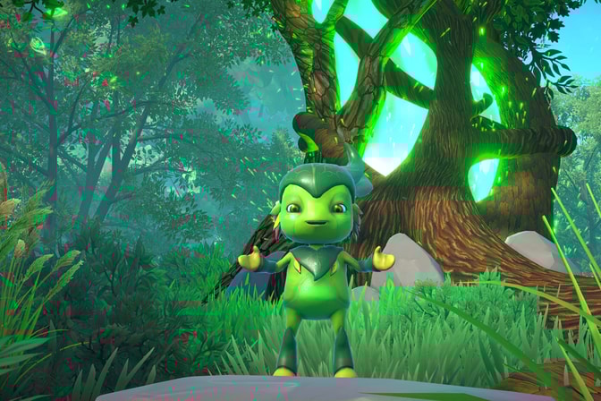 Foli, small green creature standing guard of the Source Tree. When a Magi visits the Source Tree.